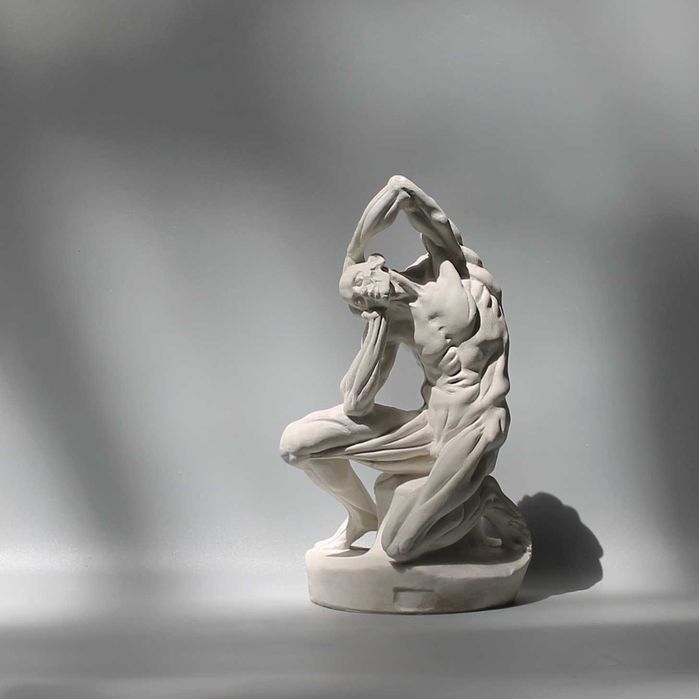 Гіпсова скульптура екорше Мікеланджело! Сидяча фігура, посібник