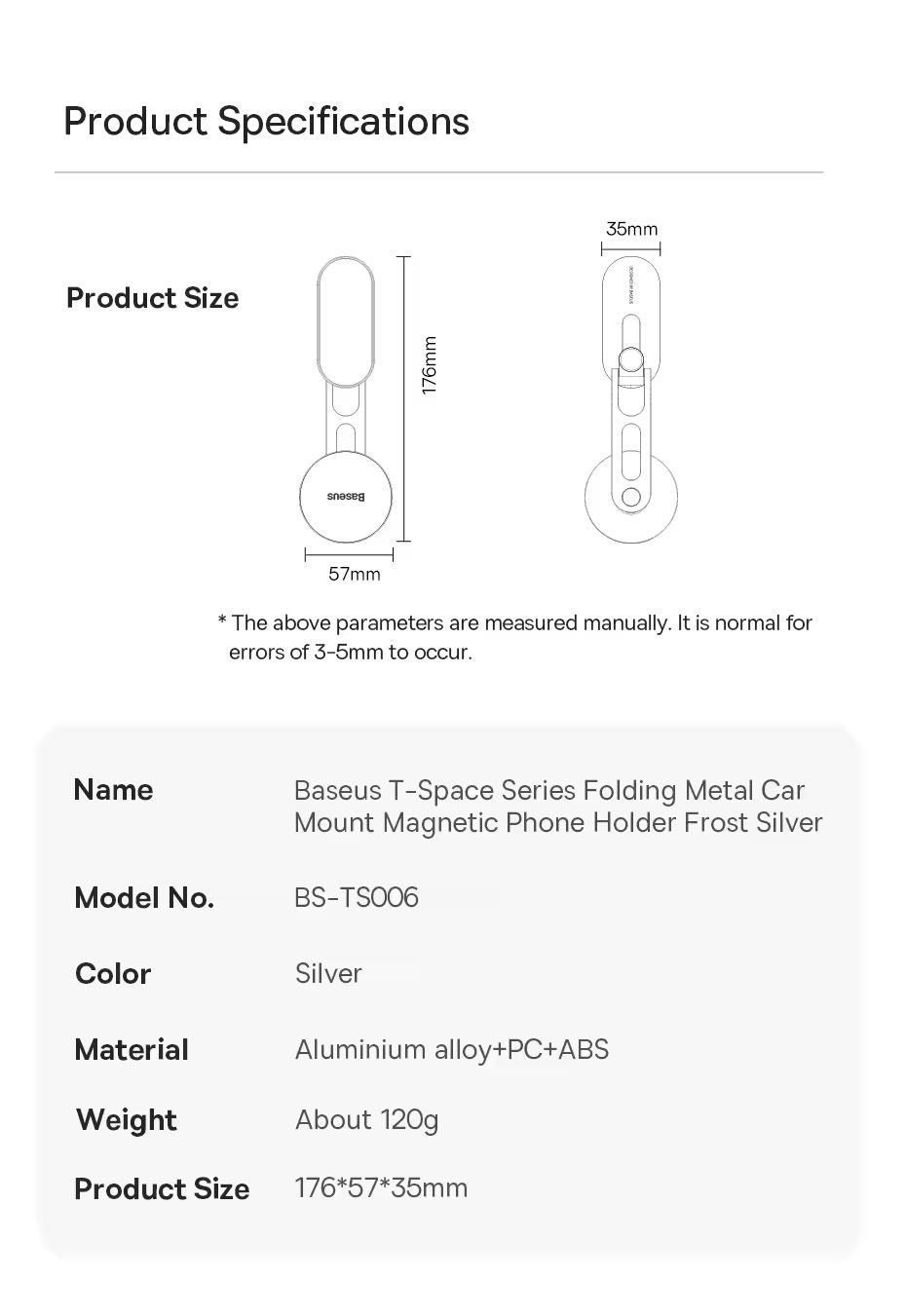 Магнітний MagSafe автотримач Baseus Designed For Tesla Car