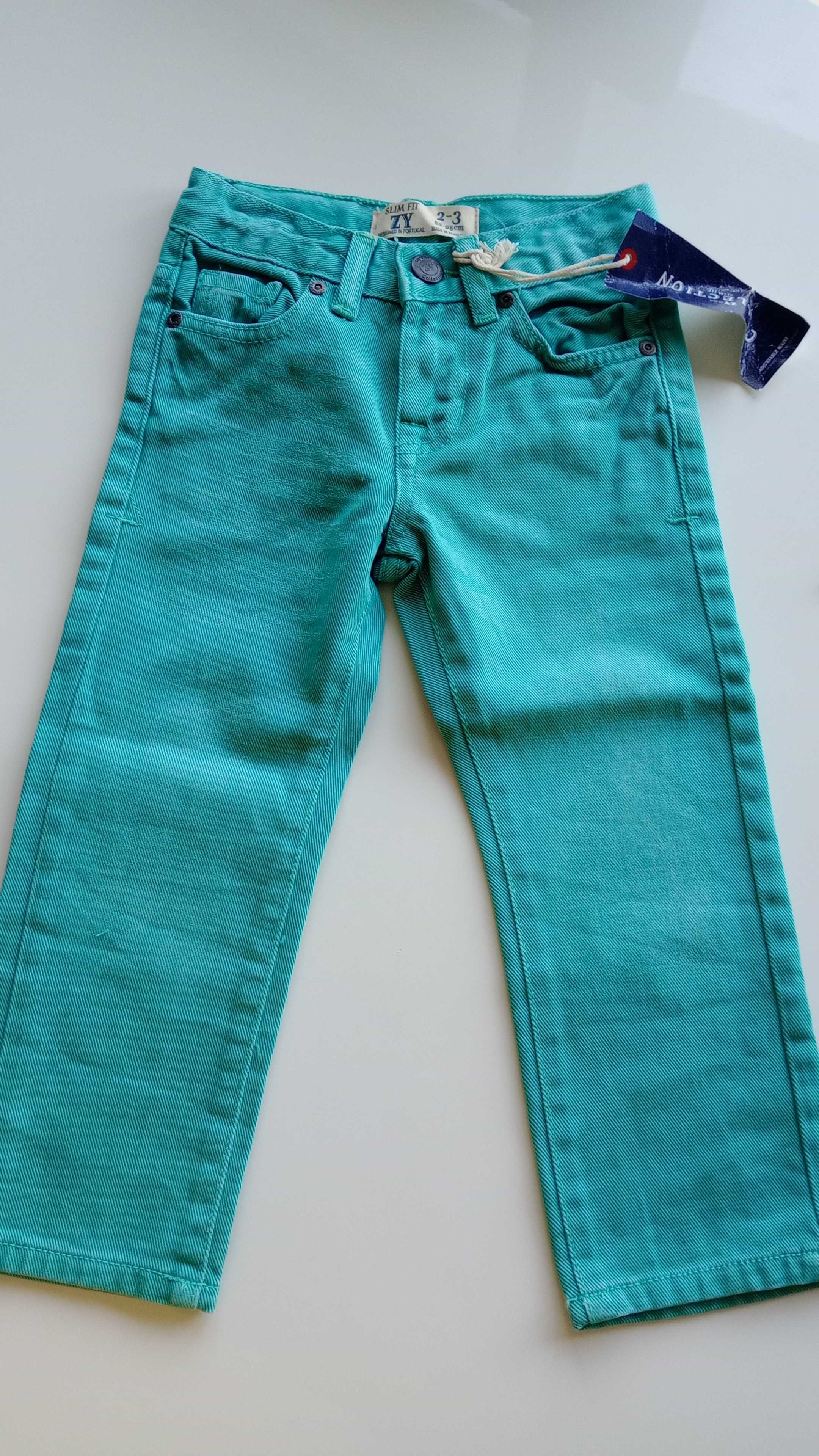 Calça de ganga verde de menino 2/3 Anos