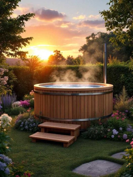 Balia ogrodowa gorąca 180cm, KOMPLETNA, JAKUZZI, hot tube, ruska bania