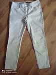 DKNY Jeans Spodnie damskie M pas 81 cm bezowe wzorki z USA stretch