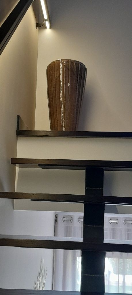 Vaso decorativo cerâmico alto cor taupe