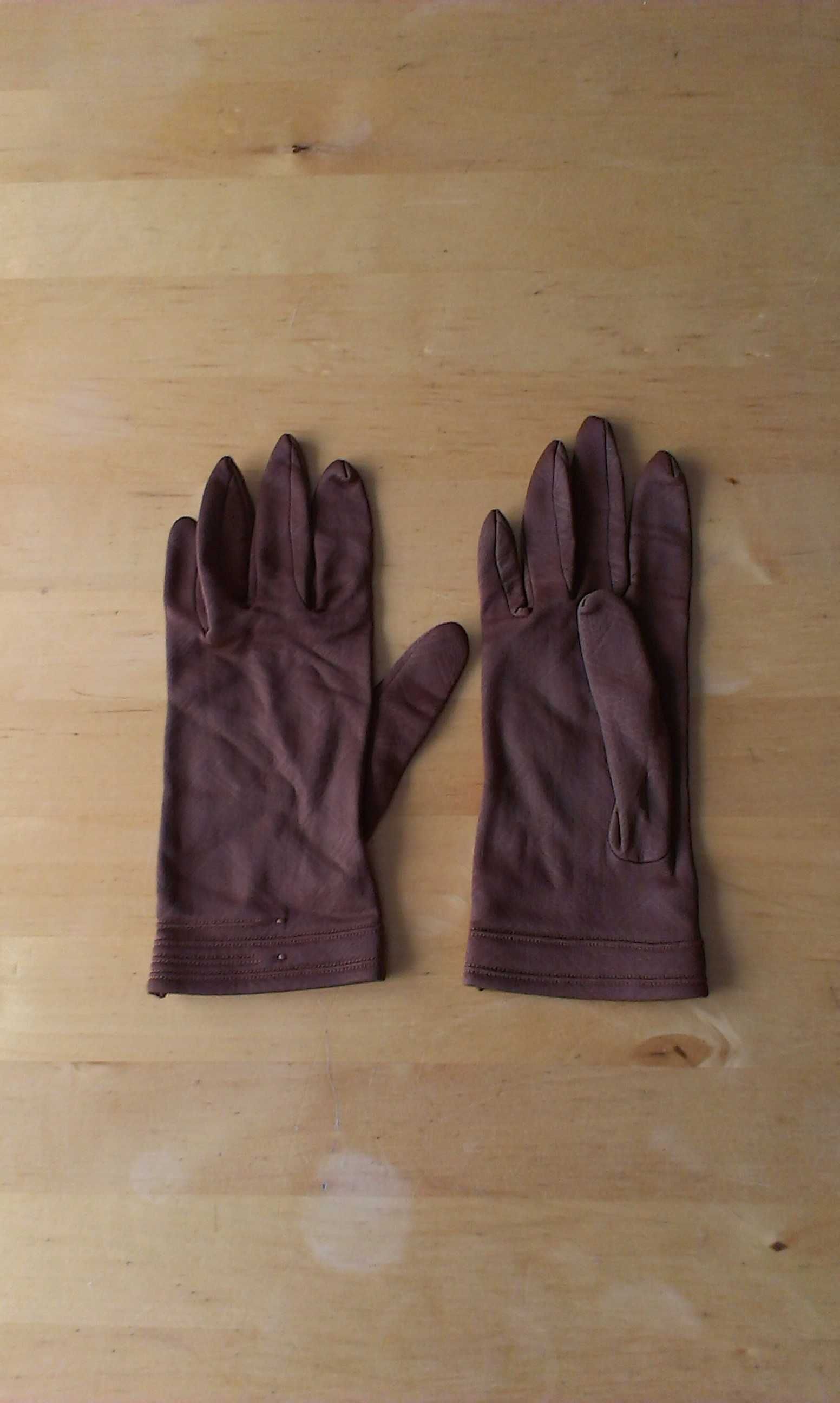 Damskie brązowe rękawiczki ocieplane