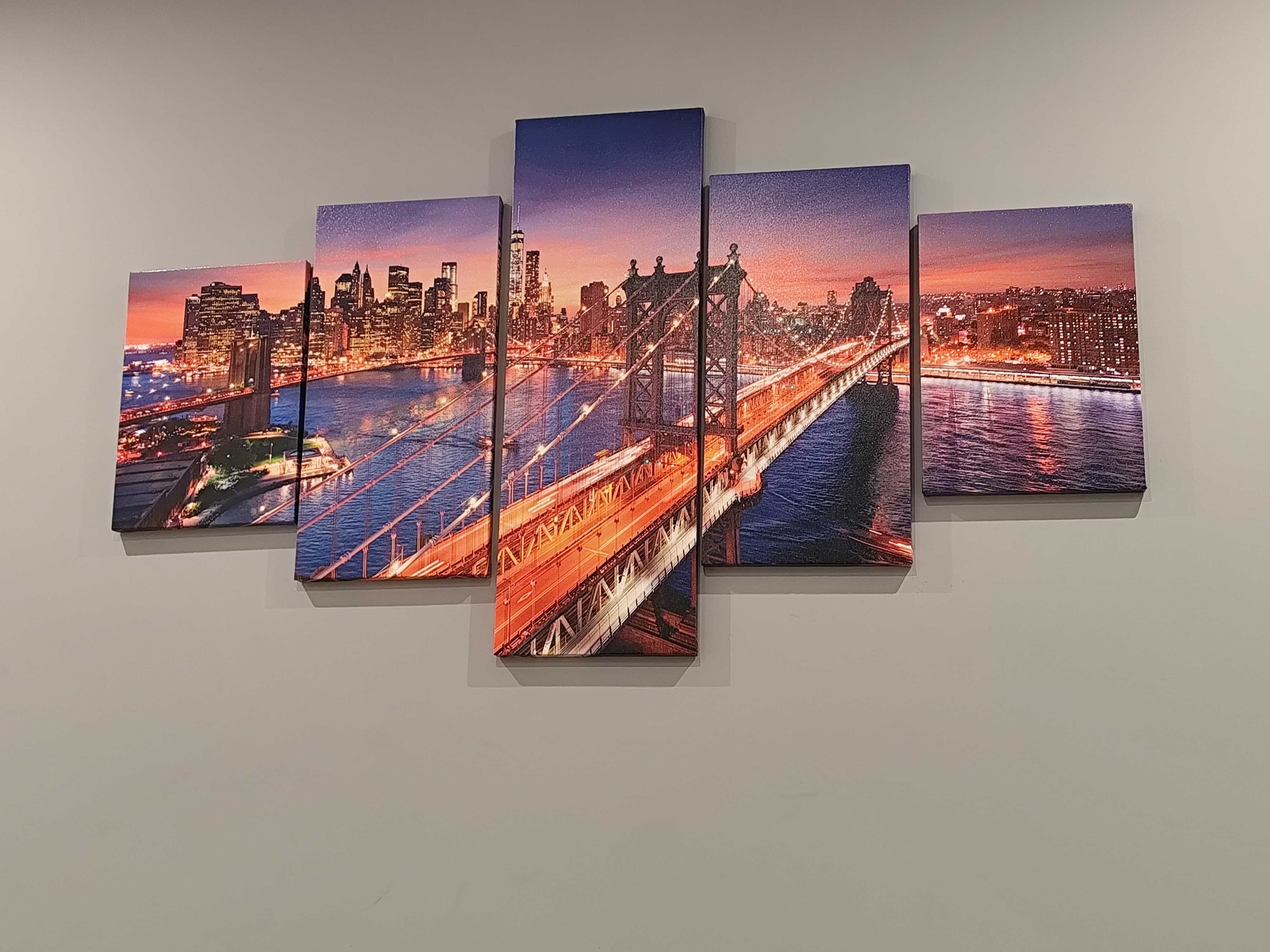 Plakat Obraz nowy jork New York tryptyk 3 częściowy kolor