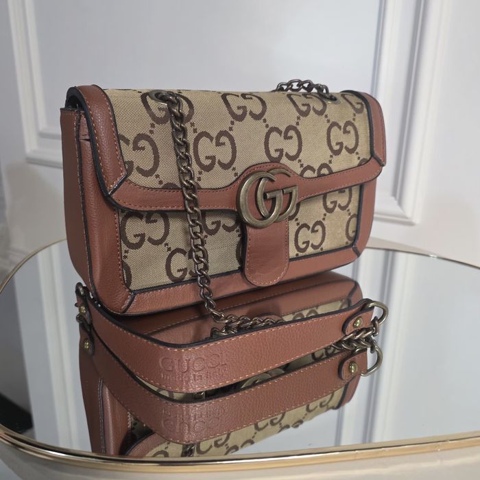 Torebka Gucci  brązowa  logo na ramię