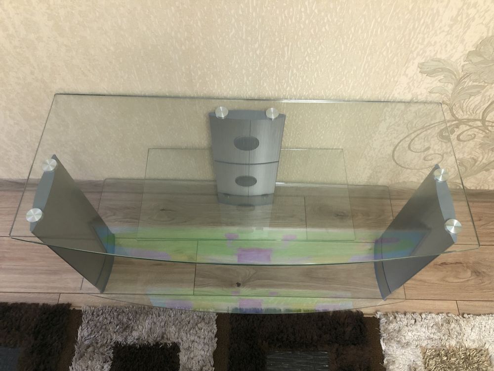 Стіл підставка для телевізора скло тумба