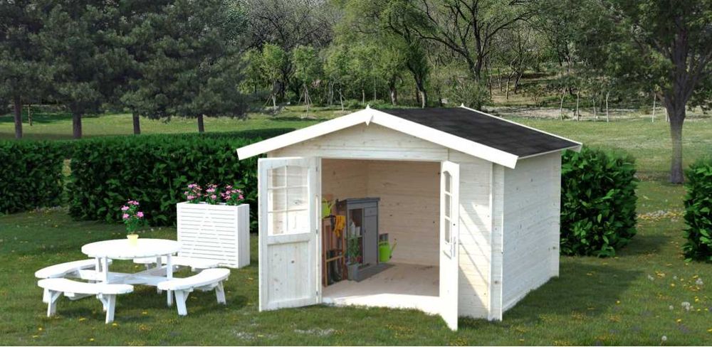 Domek Ogrodowy Narzędziowy Drewniany świerkowy 264x354cm Balik 28mm