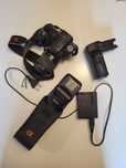 Sony alfa 200, orginalny grip Sony, lampa błyskowa Sony
