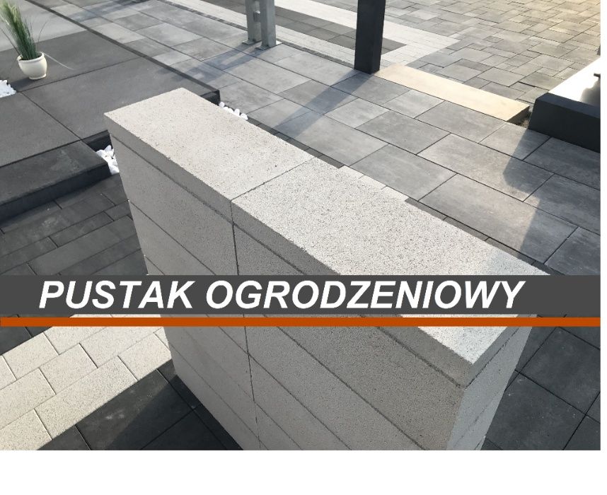 Pustak ogrodzeniowy / Bloczek ogrodzeniowy / Ogrodzenie Gładki Biały