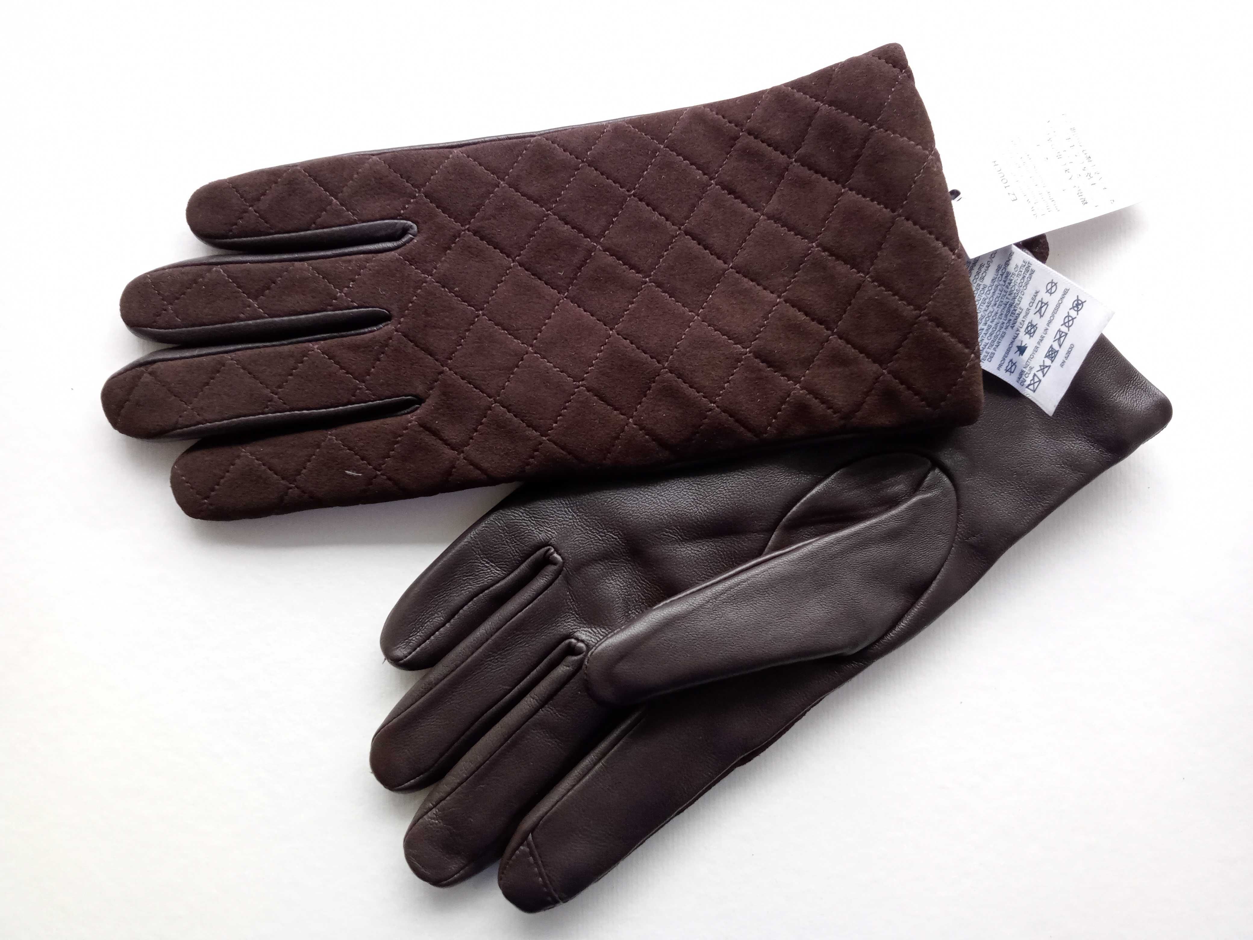 Перчатки Кожа Замша S Lands’ End EZ Touch Screen Quilted Suede Gloves