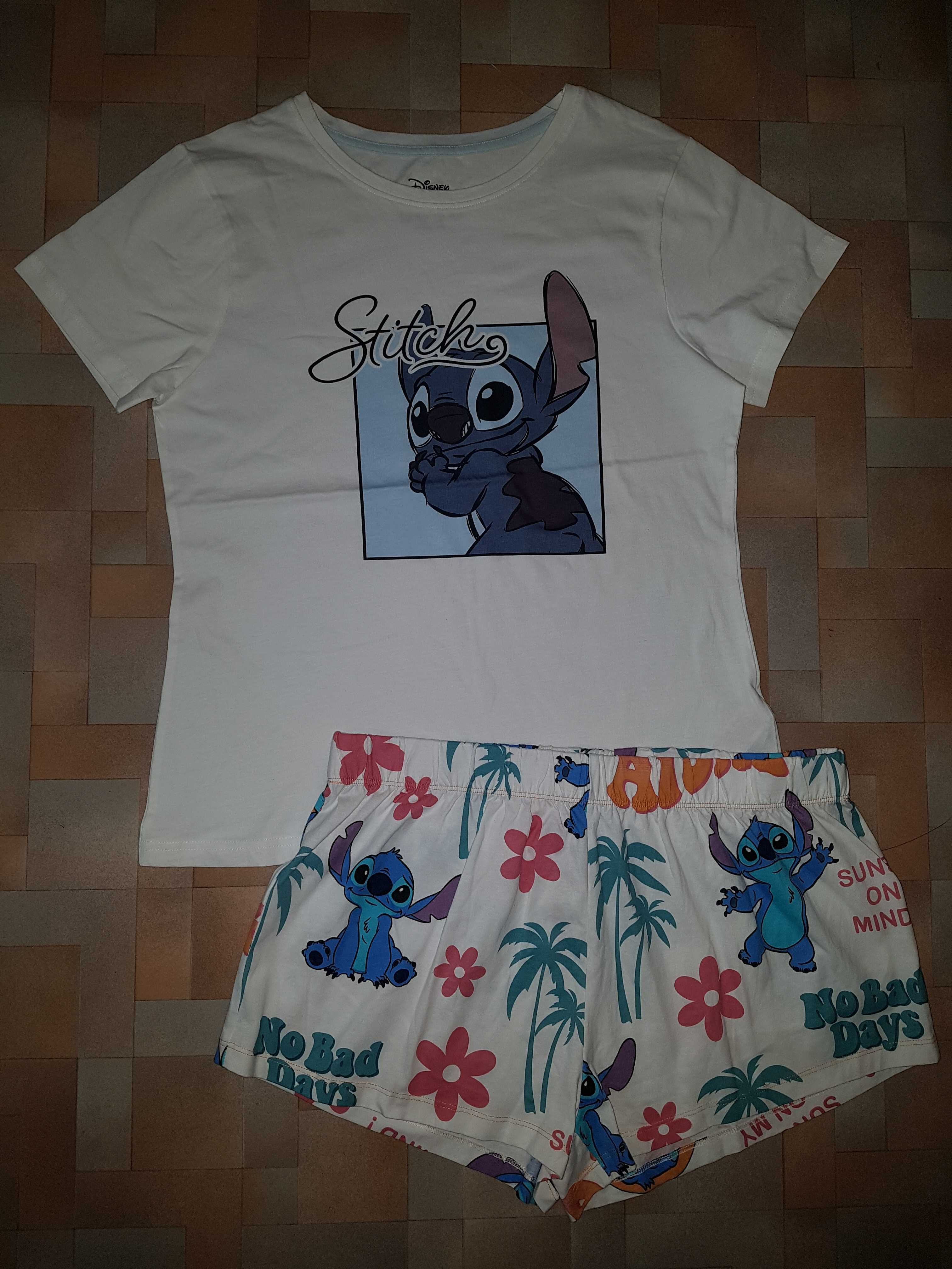 Свободная, яркая пижама, комплект котон Стич, Stitch Disney S-М размер