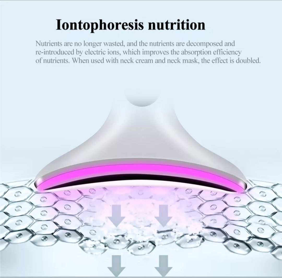 Масажер для обличчя та шиї з EMS та LED функціями