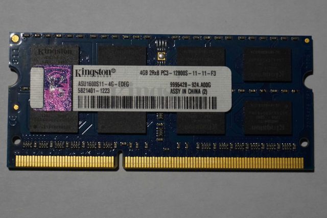 pamięć ram laptop 1x Kingston ASU1600S11-4G-EDEG 4GB DDR3 1600MHz PC3