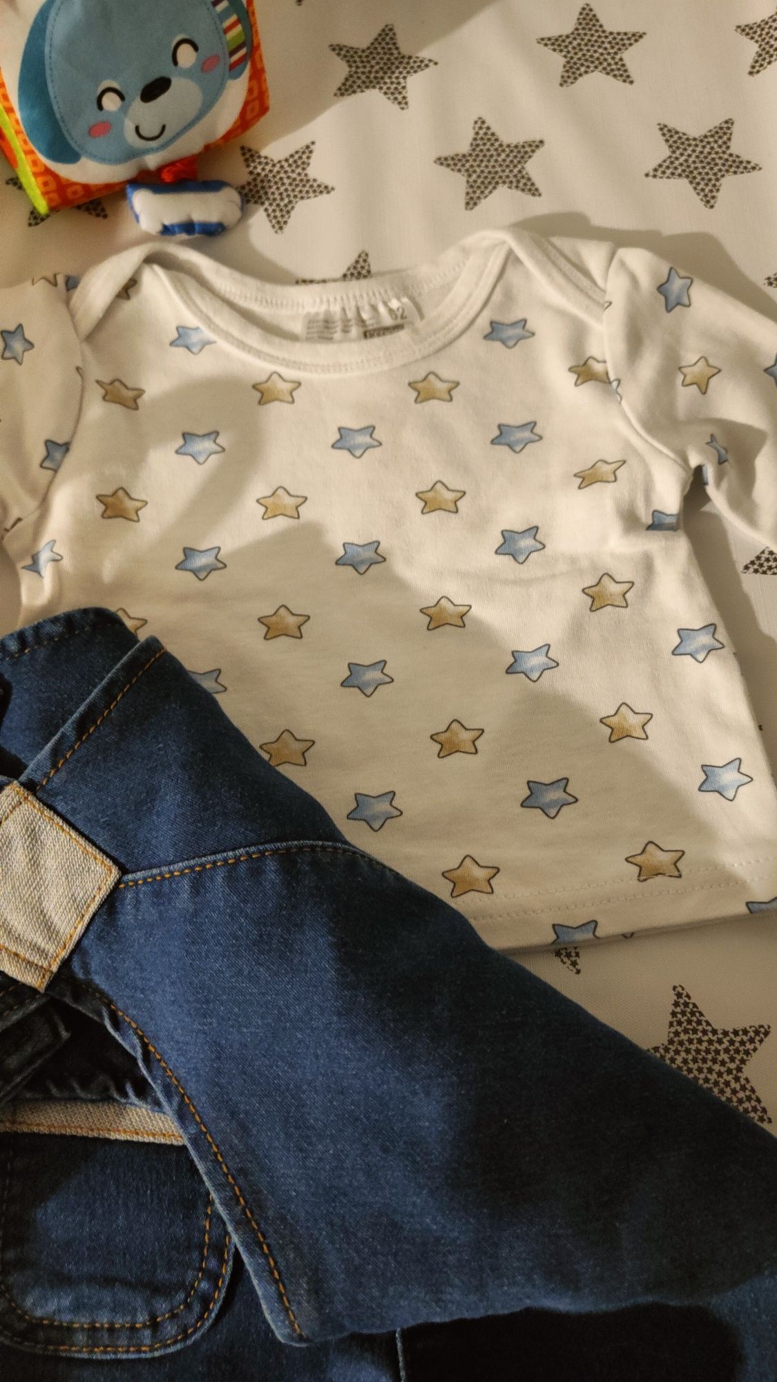 Spodenki teksasowe i bluzeczka dla niemowlaka rozmiar 62