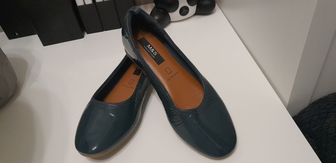 Buty skórzane, baleriny , M&S, stan super