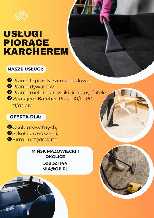 Pranie tapicerki, dywanów mebli