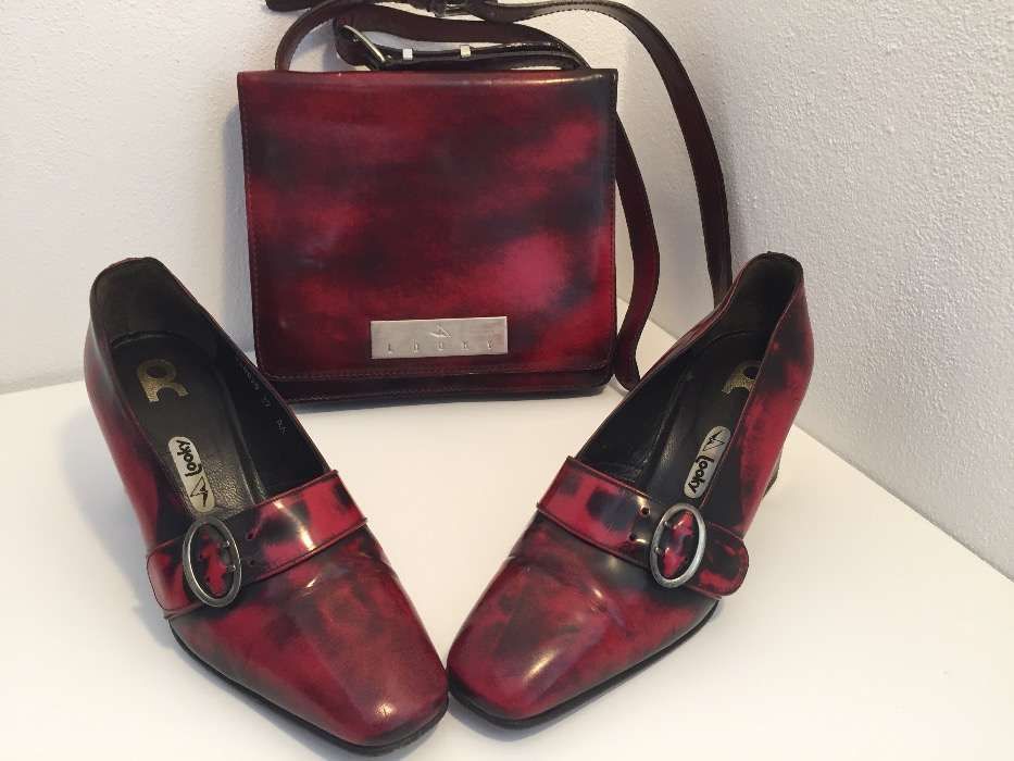 Conjunto sapatos e carteira