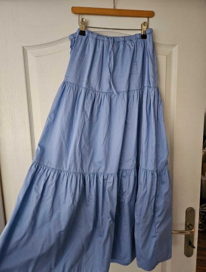 Zara śliczna długa przewiewna bawełniana spódnica maxi XL