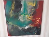 Абстрактная  картина для интерьера  "Corals" 100x100 см.