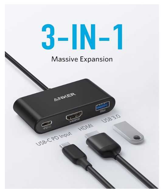 Adapter 3in1 Usb-C Hub PD