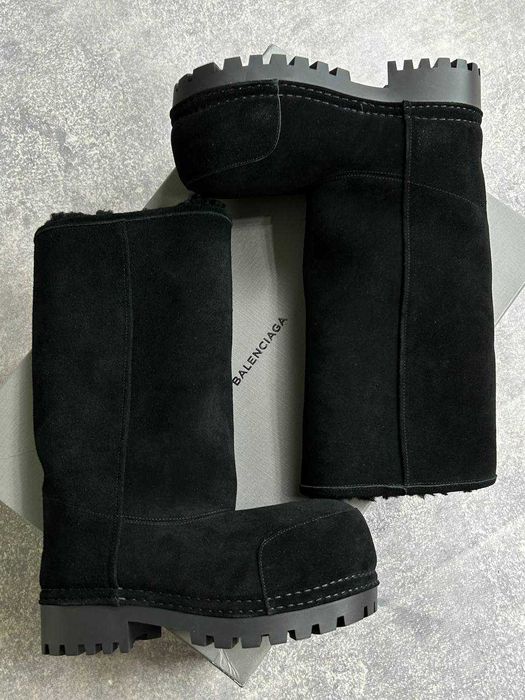 BALENCIAGA ALASKA High Fur Boots black ботинки чоботи чорні сапожки