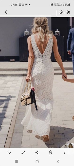 Suknia sukienka slubna boho glamur xs 34