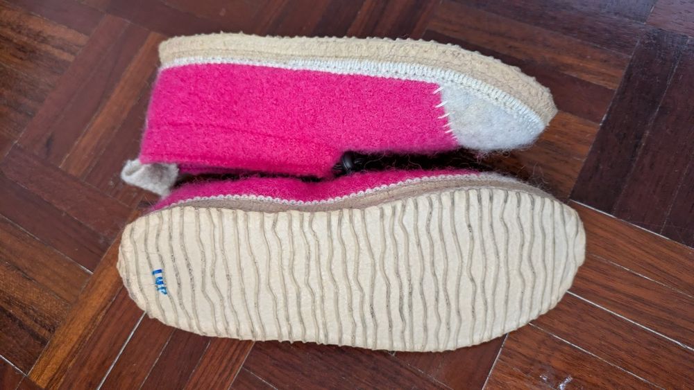 Pantufas em lã de criança