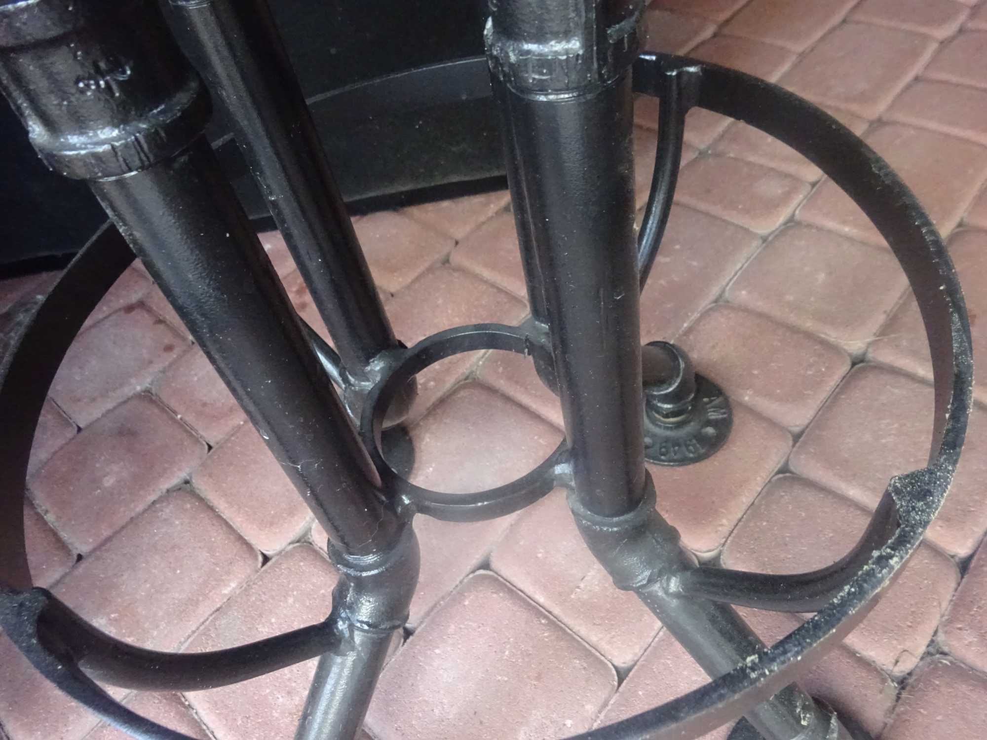 okrągły stolik 80 cm kawowy na kwiaty nogi metalowe z rur