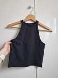 Czarny crop top bez ramion czarny hm