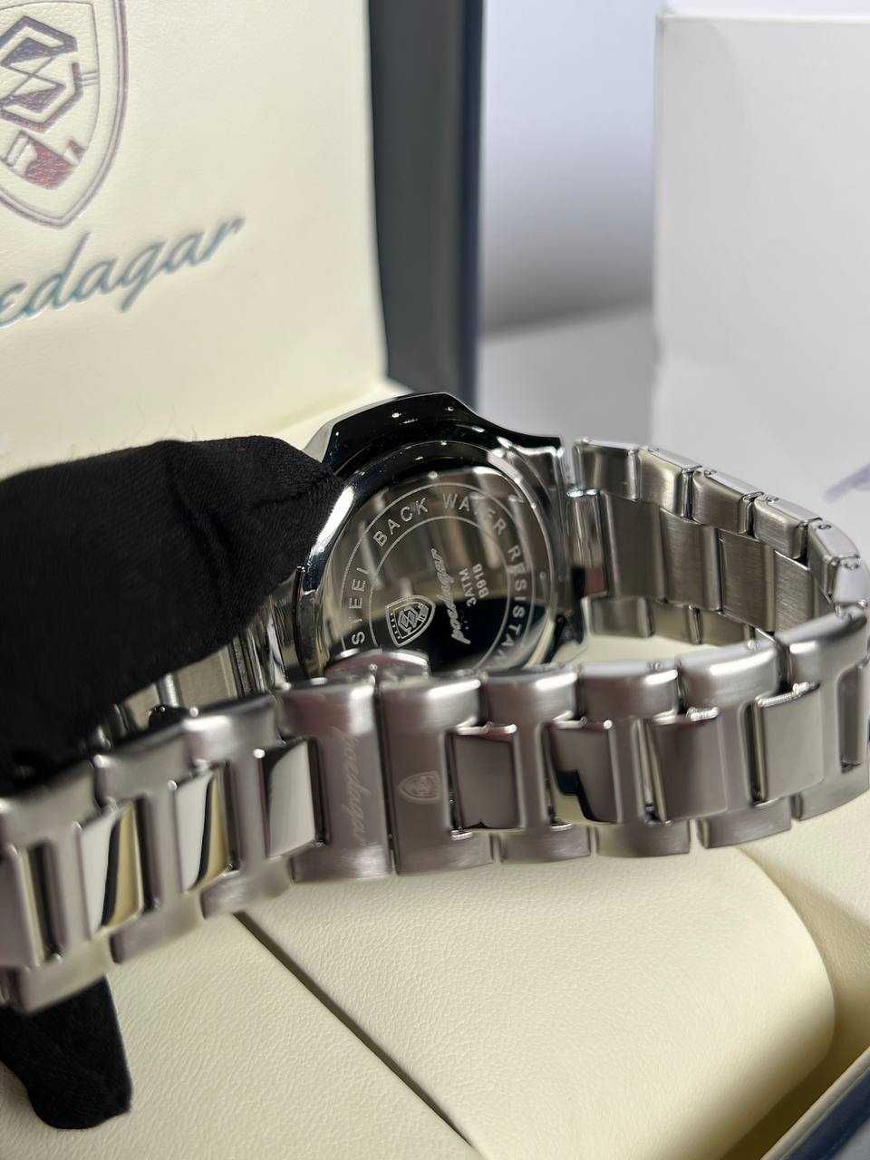 Часы Poedagar Crystal серебряные с синим циферблатом