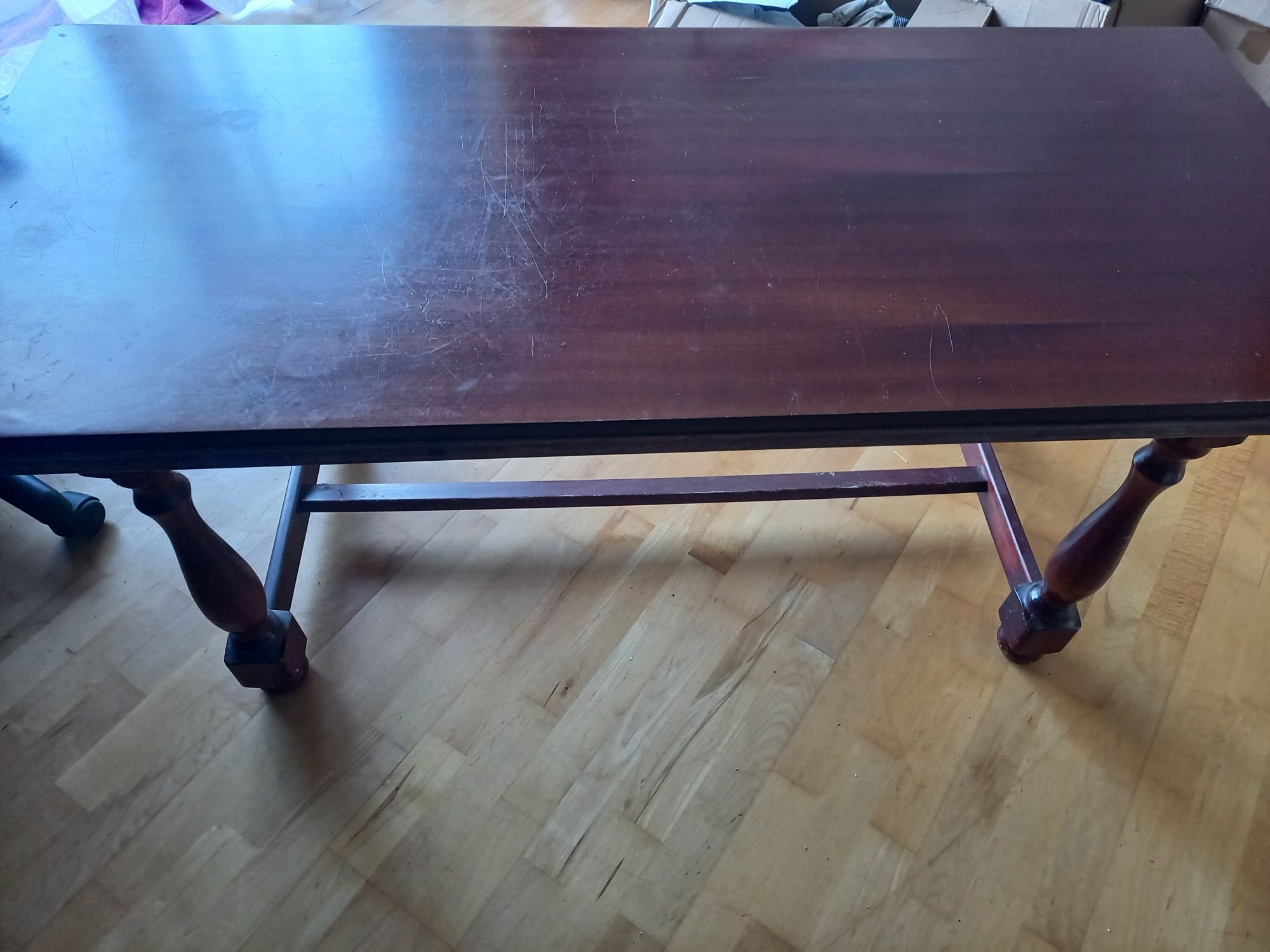 Stół ława  prl stolik kawowy ciężki drewniany PRL
