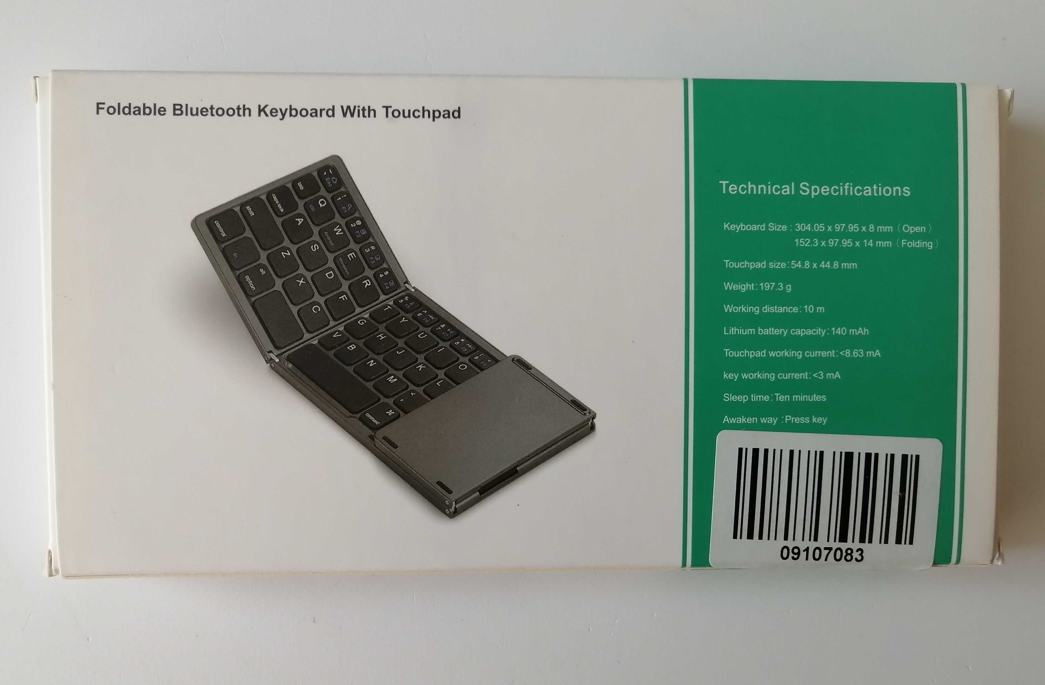 Składana klawiatura Bluetooth z touchpadem idealna do tabletu/telefonu
