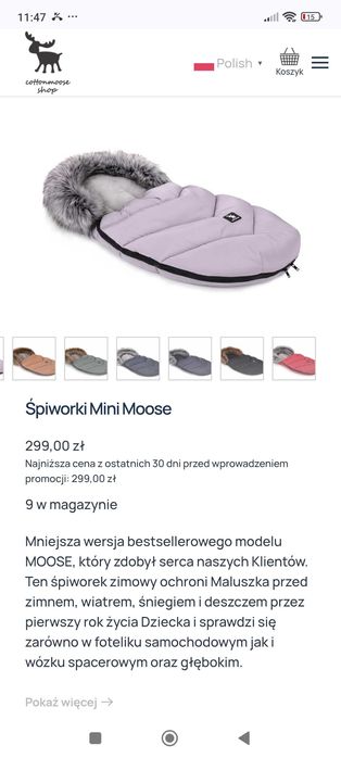 Śpiworek mini moose, cottonmoose