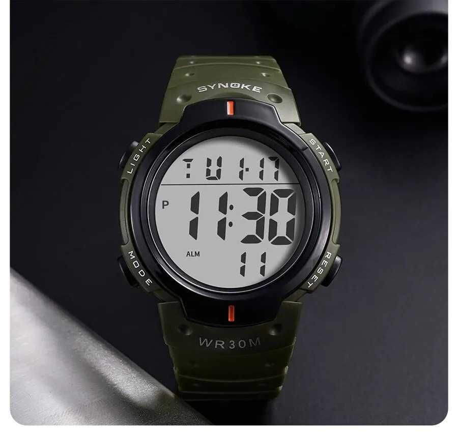 Sportowy Zegarek męski Synoke militarny wojskowy zielony duży 48mm