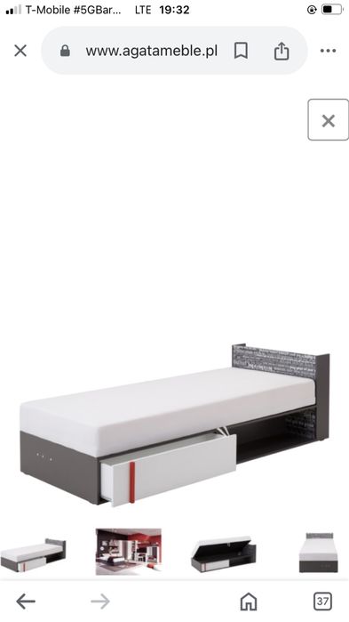 Meble łóżko biurko i fotel obrotowy