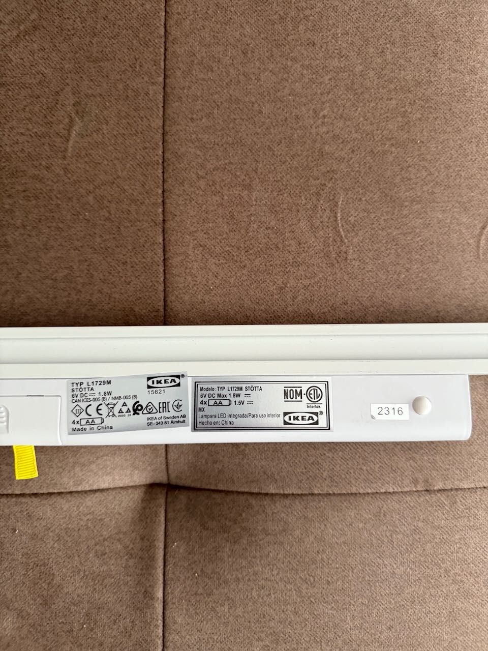 IKEA STOTTA Listwa Oświetleniowa Led do szafy NA BATERIE CZUJNIK RUCHU