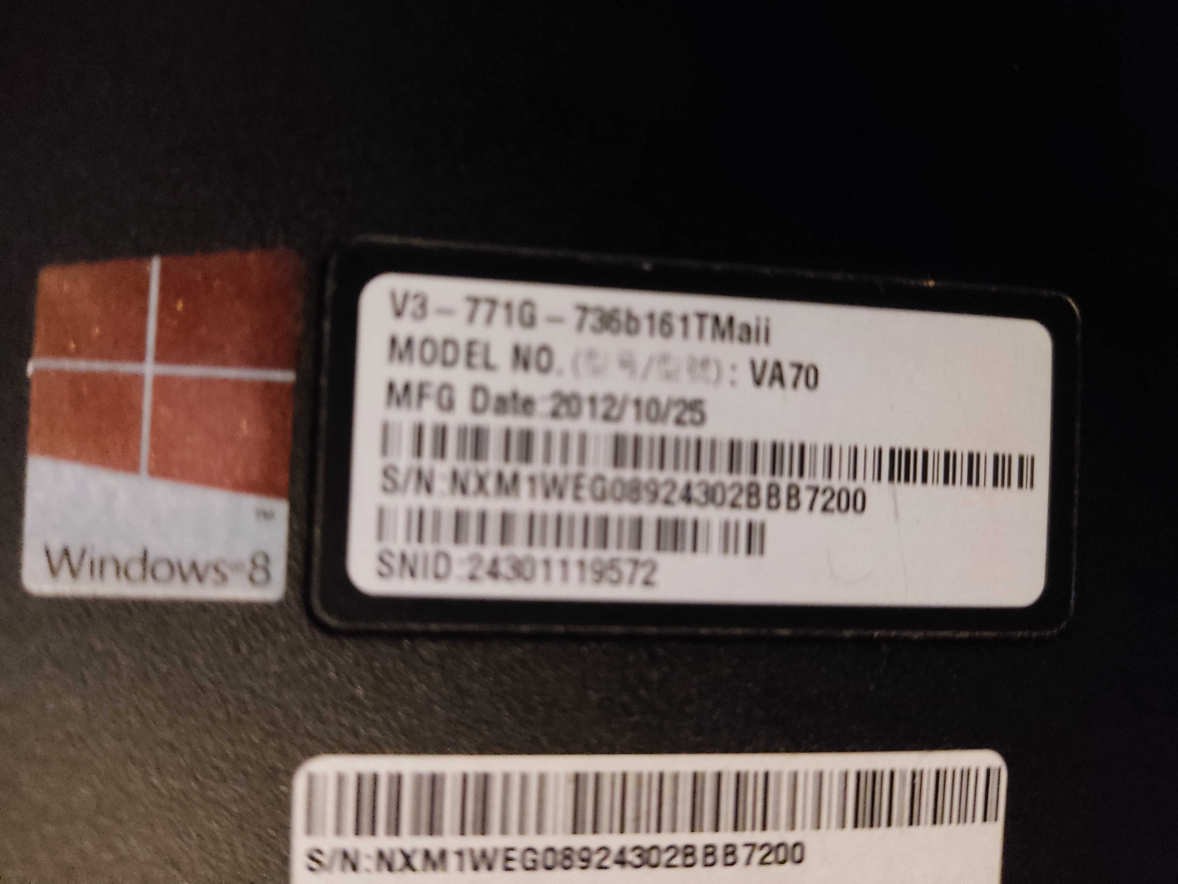 Acer Aspire V3 i7-3630QM 12gb ram Geforce 950 2GB