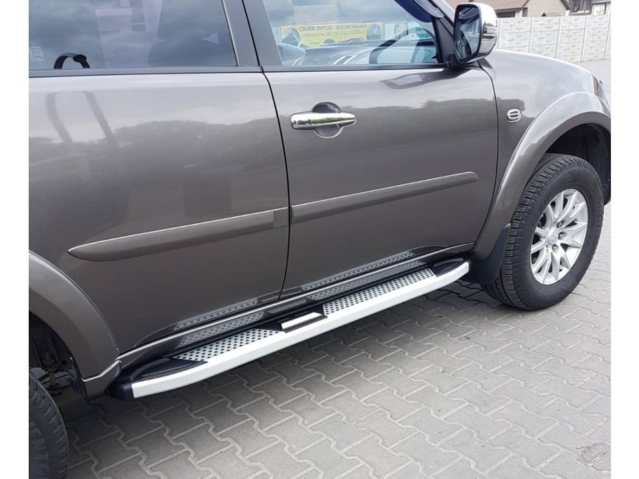 Mitsubishi Pajero Sport 2008-2015 рр. Бокові пороги Mevsim Grey (2 шт)