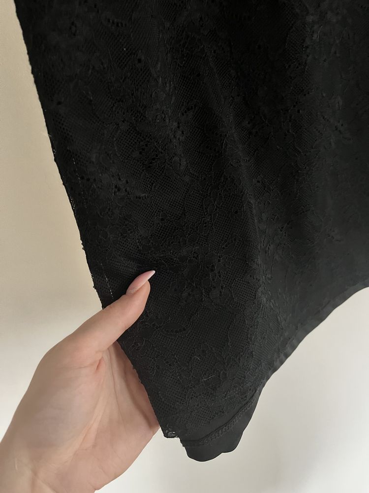 Mała czarna sukienka koronkowa mini Tally Weijl 36 S