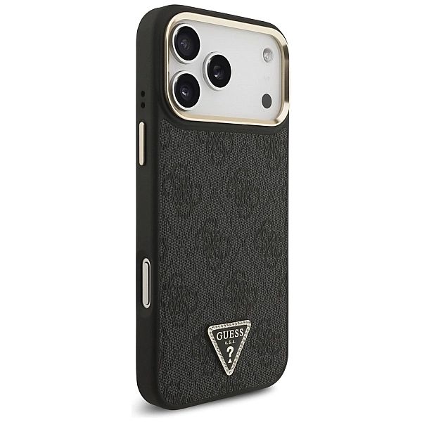 Etui Guess 4G Triangle Logo MagSafe na iPhone 17 Pro Max - czarno-złot