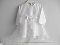 Sukienka na chrzest chrzcielna r. 74 kapelusik