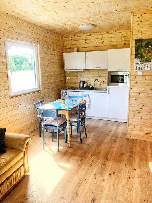 Domek drewniany z tarasem 4-6 osób blisko jeziora