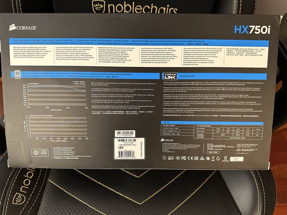 Fonte de alimentação ATX HX750i 80 PLUS® Platinum