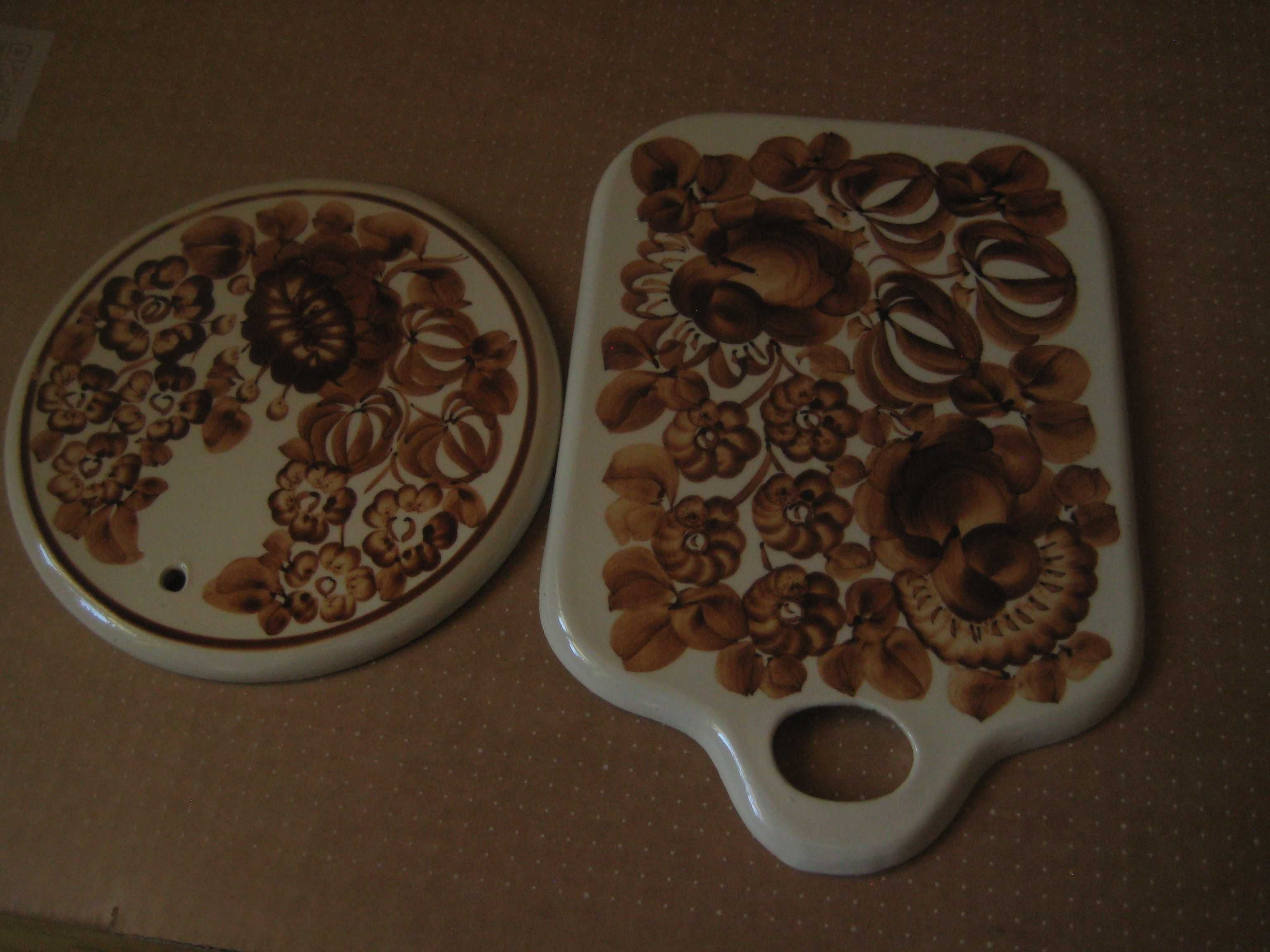 Deski w brązowe kwiaty Pracownia Ceramiczna J. CYGAN