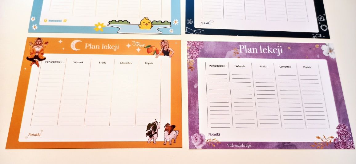 Julia żugaj moontale zestaw 4 szt plan lekcji zugaj