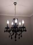 Żyrandol czarny glamour lampa wisząca kryształy