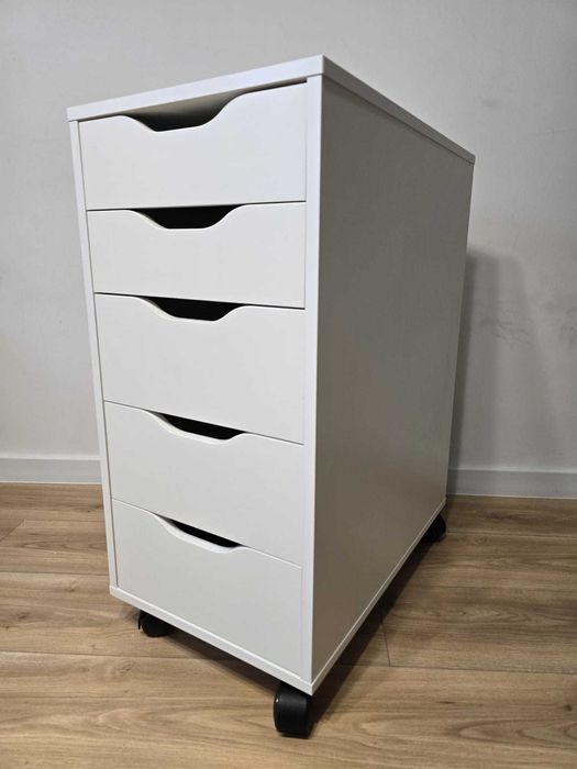 Kontenerek Ikea Alex komoda na kółkach biała