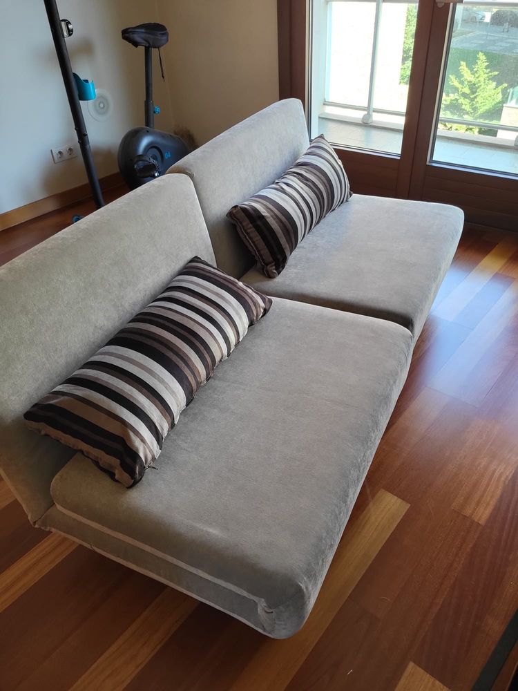 Sofá modular 2 lugares/ poltrona convertíveis em sofa - Cinzento