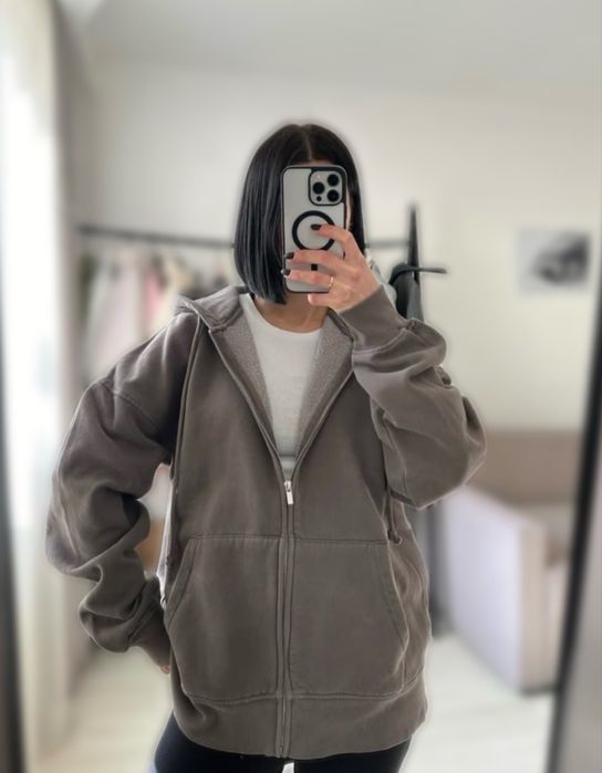 Зіп-худі подовжене на флісі Zara S стан ідеал!