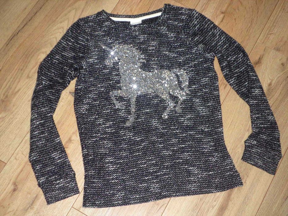 rozm 140 F&F bluzka sweterkowa sweter jednorożec